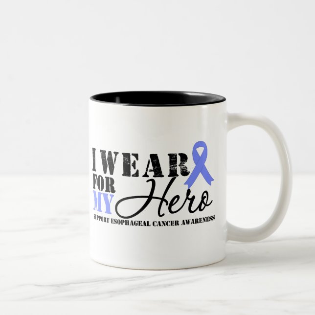 Oesophageal Cancer Hero Ribbon Two-Tone Coffee Mug (Right)