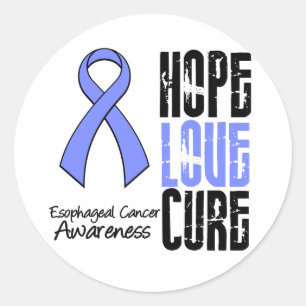 Oesophageal Cancer Hope Love Cure Ribbon Classic Round Sticker