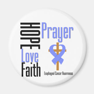 Oesophageal Cancer Hope Love Faith Prayer Cross Magnet