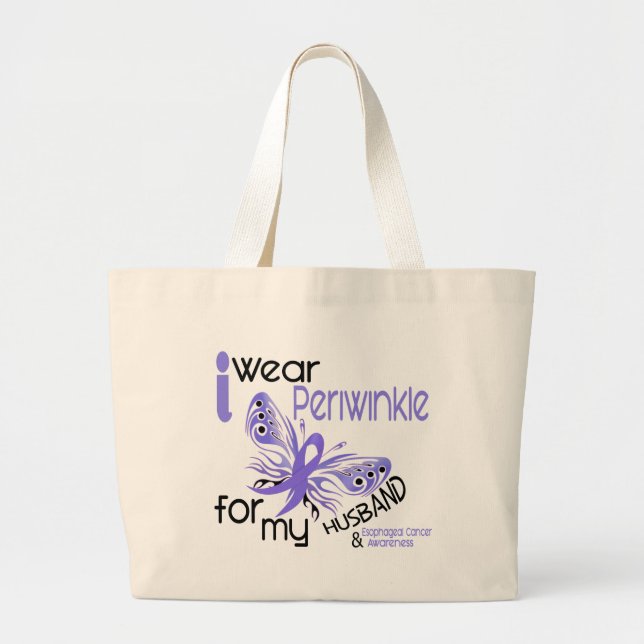 Oesophageal Cancer I WEAR PERIWINKLE FOR MY Large Tote Bag (Front)