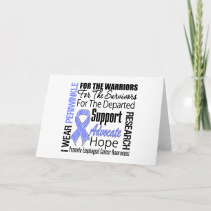 Oesophageal Cancer I Wear Periwinkle Ribbon TRIBUT Card