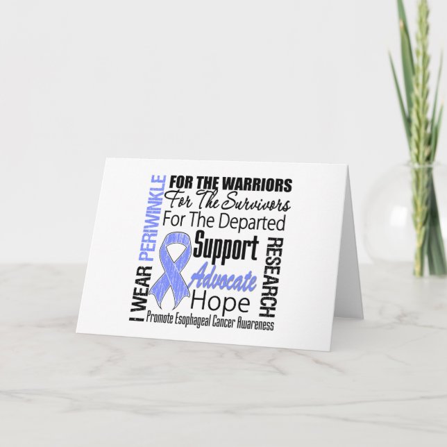 Oesophageal Cancer I Wear Periwinkle Ribbon TRIBUT Card (Front)