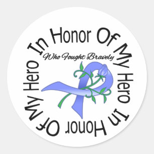 Oesophageal Cancer In Honour Of My Hero Classic Round Sticker