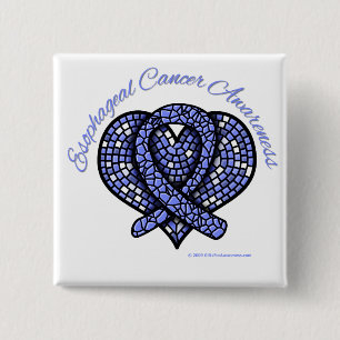 Oesophageal Cancer Mosaic Heart Ribbon 15 Cm Square Badge
