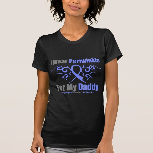 Oesophageal Cancer Periwinkle Ribbon Daddy T-Shirt (Front)