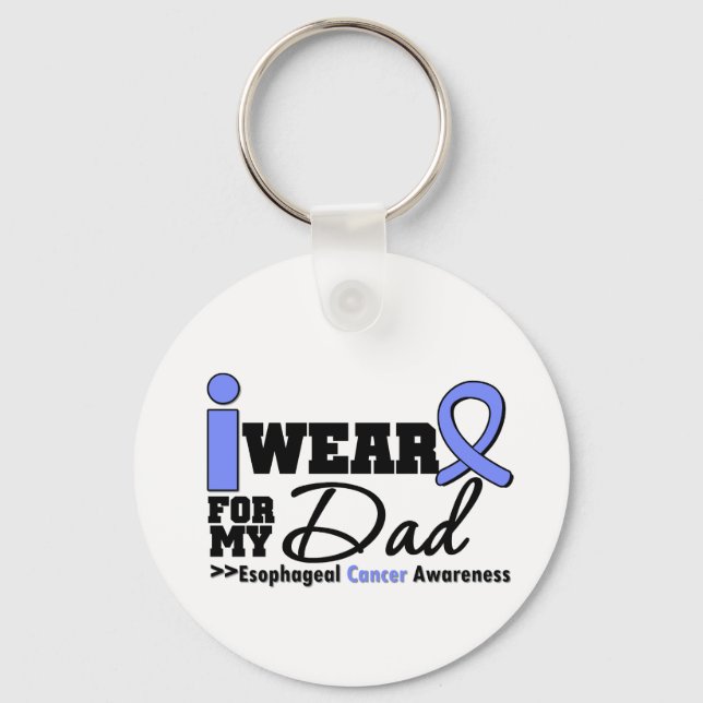Oesophageal Cancer Periwinkle Ribbon For My Dad Key Ring (Front)