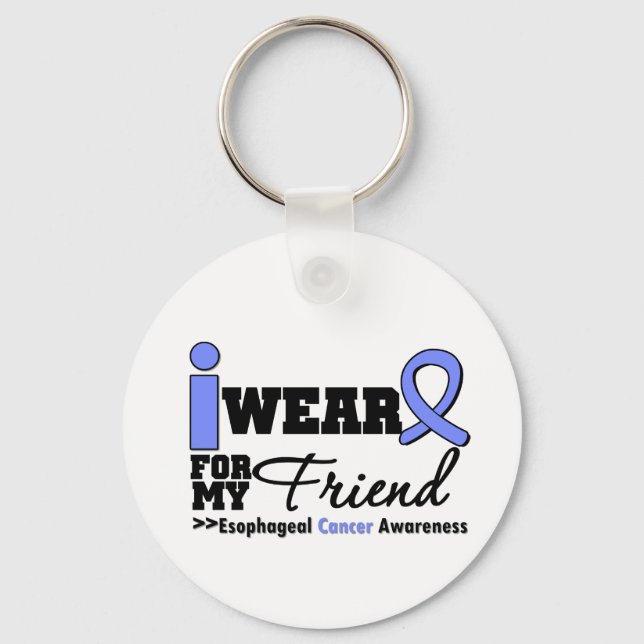 Oesophageal Cancer Periwinkle Ribbon For My Friend Key Ring (Front)