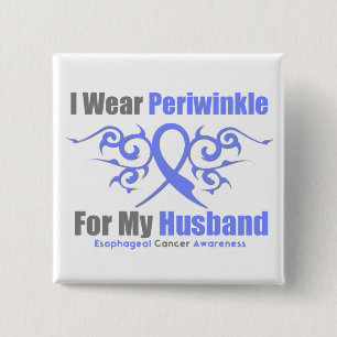 Oesophageal Cancer Periwinkle Ribbon Husband 15 Cm Square Badge