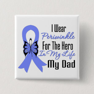 Oesophageal Cancer Ribbon Hero My Dad 15 Cm Square Badge