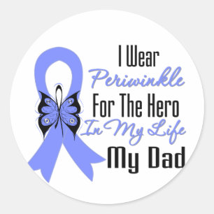 Oesophageal Cancer Ribbon Hero My Dad Classic Round Sticker