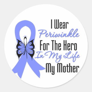 Oesophageal Cancer Ribbon Hero My Mother Classic Round Sticker