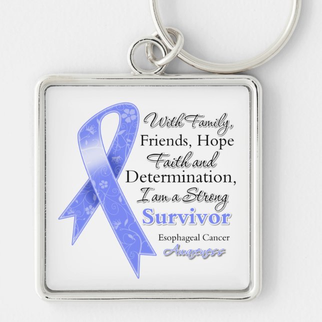 Oesophageal Cancer Support Strong Survivor Key Ring (Front)