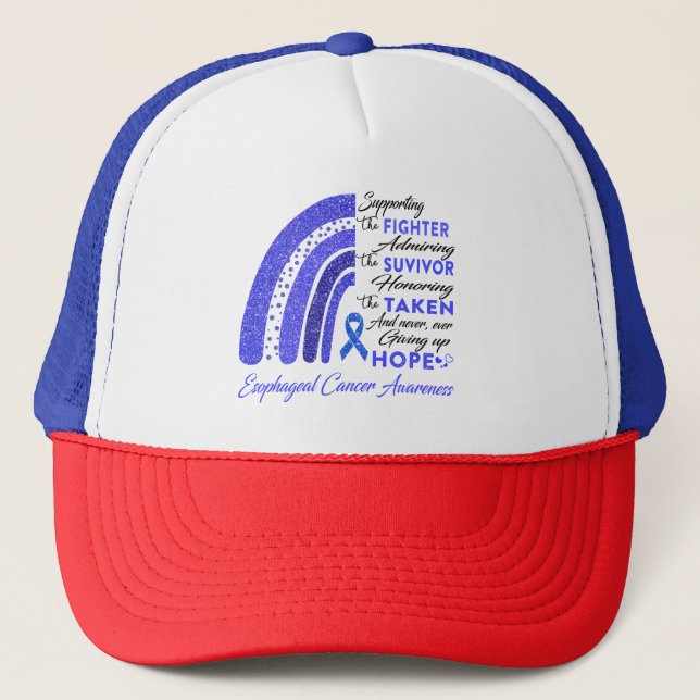 Oesophageal Cancer Warrior Supporting Fighter Trucker Hat (Front)