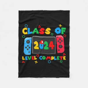 Of 2024 Level Complete Video Gamer Senior Graduati Fleece Blanket