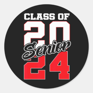 Of 2024 Senior 24 Shirt High School Graduation Gif Classic Round Sticker