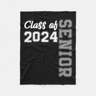 Of 2024 Senior 24 Shirt High School Graduation Par Fleece Blanket