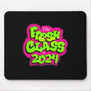 Of 2024 Senior Fresh 90s Retro Tv Style Graduation Mouse Pad