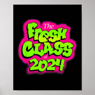 Of 2024 Senior Fresh 90s Retro Tv Style Graduation Poster