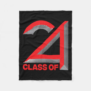 Of 2024 Shirt Graduation Senior High School Colleg Fleece Blanket