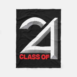 Of 2024 Shirt Graduation Senior High School Colleg Fleece Blanket