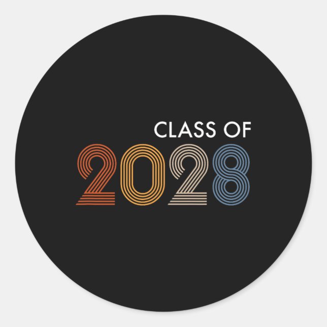 Of 2028 College University High School Future Grad Classic Round Sticker (Front)