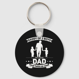 Of 2 Boys Fathers Day Daddy Of Two Sons Key Ring