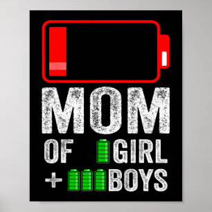 Of 3 Boy 1 Girl Gift From Kid Mothers Day Birthday Poster
