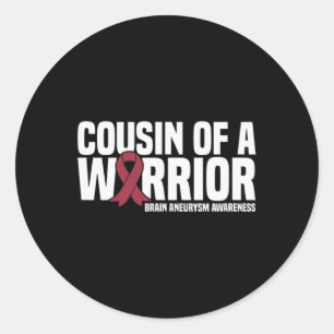Of A Warrior Brain Aneurysm Awareness Classic Round Sticker