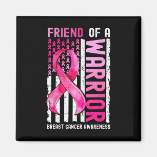 Of A Warrior Breast Cancer Usa Flag Awareness Pink Magnet