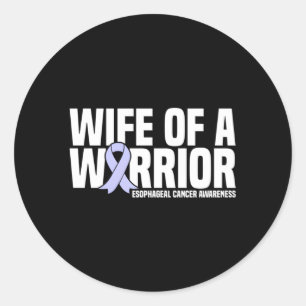 Of A Warrior Periwinkle Oesophageal Cancer Awarene Classic Round Sticker