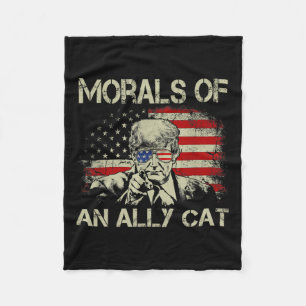 Of An Ally Cat Funny Trump 2024  Fleece Blanket