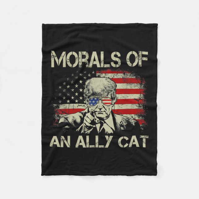 Of An Ally Cat Funny Trump 2024  Fleece Blanket (Front)