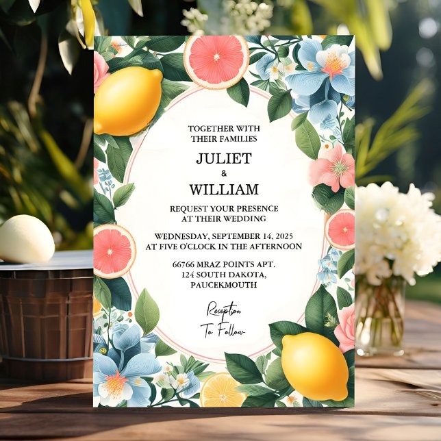 Of Arch Food Fun Fruit Lime Lemon Wedding Invitation (Creator Uploaded)