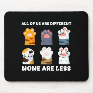Of are different cute cat paws autism awareness mouse pad