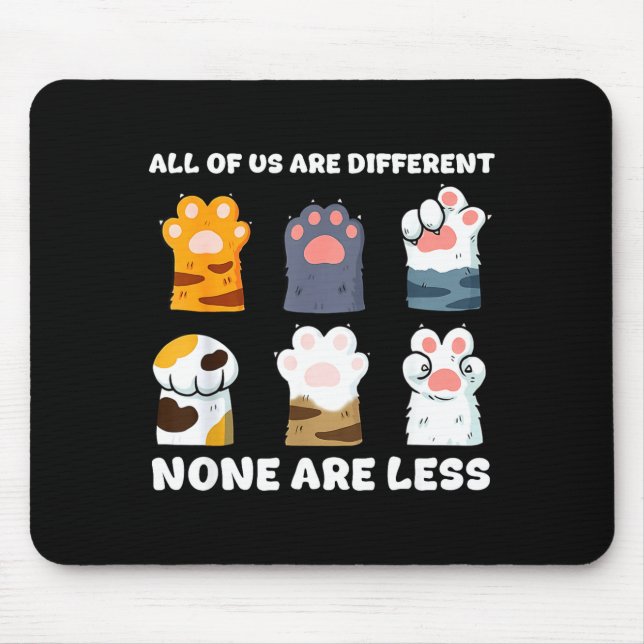 Of are different cute cat paws autism awareness mouse pad (Front)
