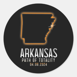 Of Arkansas Path Of Totality 4.8.24 Total Solar Ec Classic Round Sticker