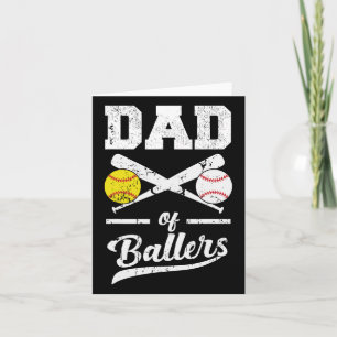 Of Ballers Dad Of Baseball And Softball Player For Card