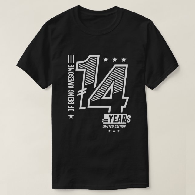 Of Being Awesome 14 Years - 14th Birthday T-Shirt (Design Front)