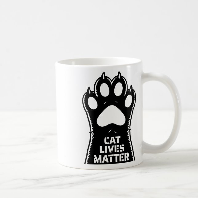 Of Cat Lives Sticker  Coffee Mug (Right)