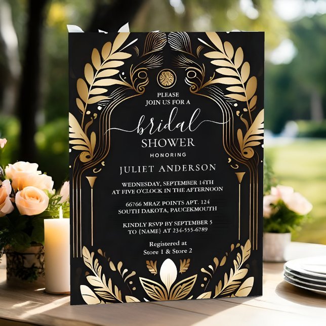 Of Costume Men Tuxedo Bold Black Tie Bridal Shower Invitation (Creator Uploaded)