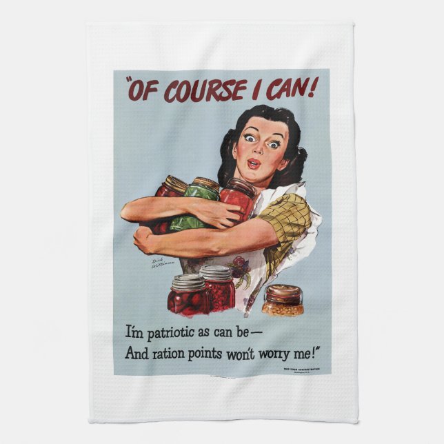 Of Course I Can Tea Towel (Vertical)