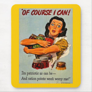 Of Course I Can! Vintage World War II Mouse Pad