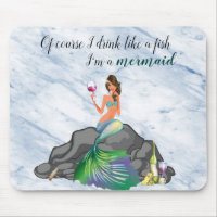 Of Course I Drink I'm a Mermaid Wine Cute