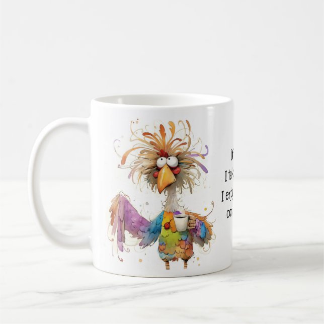 Of Course I Talk to Myself Rooster Humourous  Coffee Mug (Left)