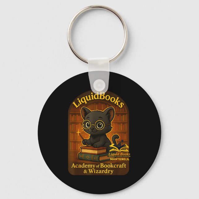Of Design Academy Bookcraft Wizard Cat Magic Key Ring (Front)