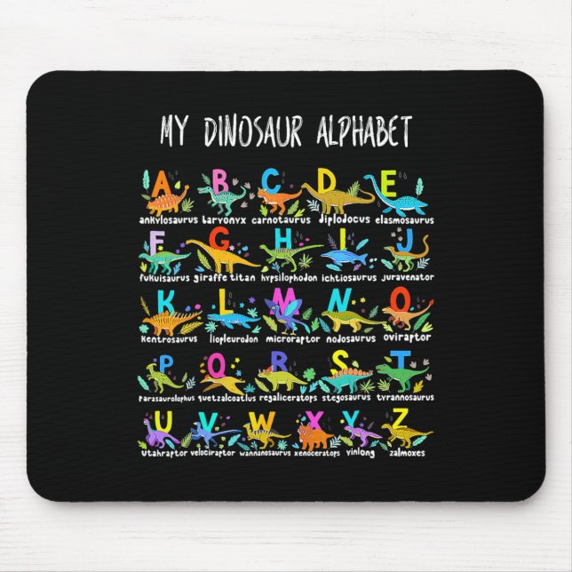 Of Dinosaurs Alphabet Abc Back To School Student K Mouse Pad (Front)