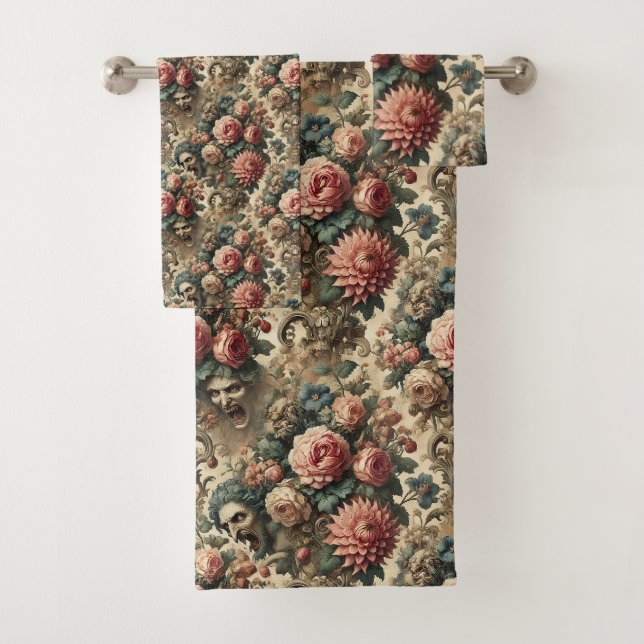Of Fang & Flourish – Gothic Victorian  Bath Towel Set (Insitu)