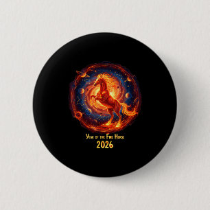 Of Fire Horse Chinese Lunar Celestial 6 Cm Round Badge