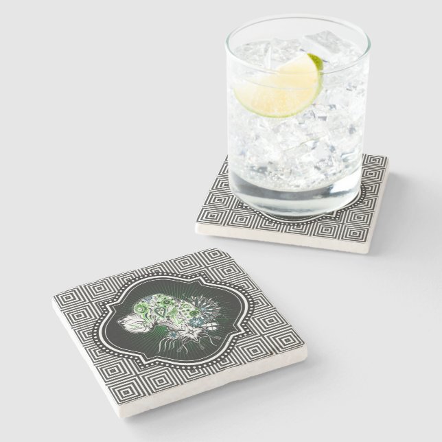 Of great dane Doggen Stone Coaster (Side)