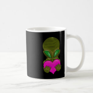 Of Grey Alien With A Heart In Love Sticker Coffee Mug